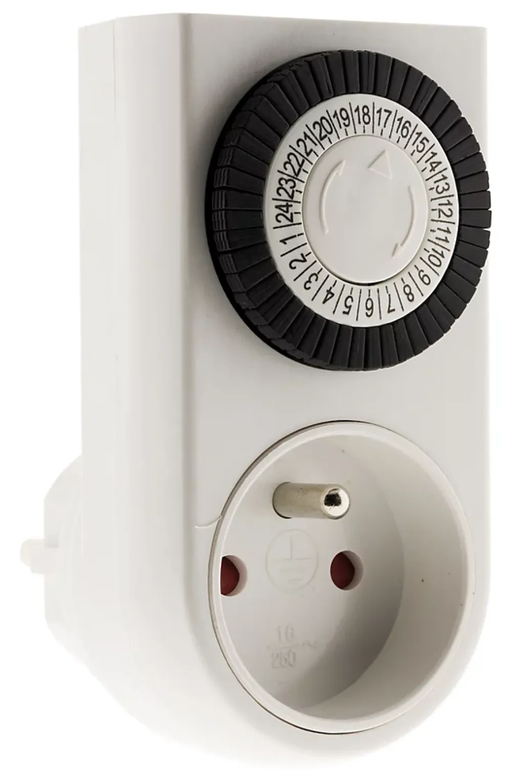 Otio Programmateur mini journalier mécanique avec interrupteur à voyant - Blanc -