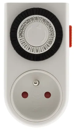 Otio Programmateur mini journalier mécanique avec interrupteur à voyant - Blanc -
