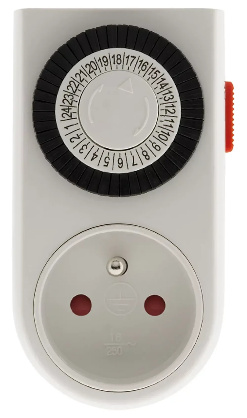Otio Programmateur mini journalier mécanique avec interrupteur à voyant - Blanc -