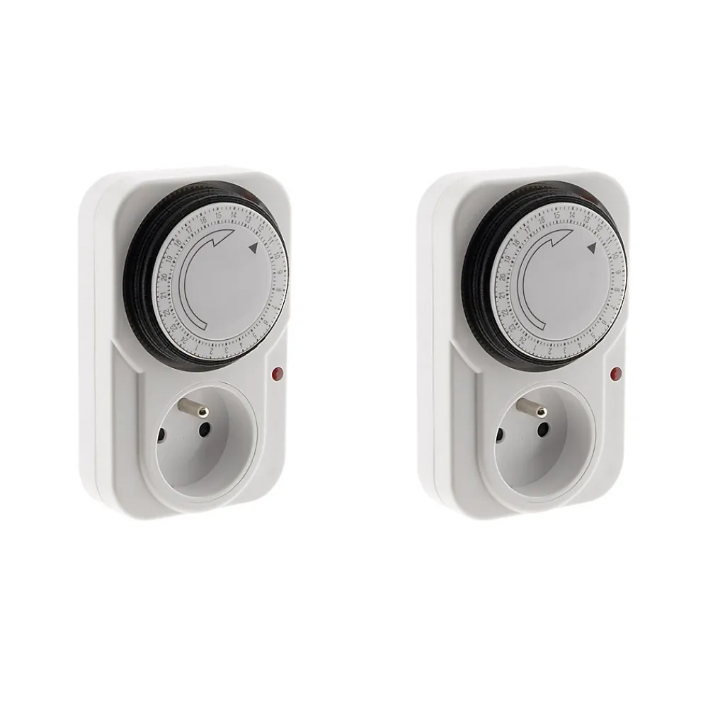 Otio Prise Étanche-2 programmateurs mécaniques + voyant 3500W