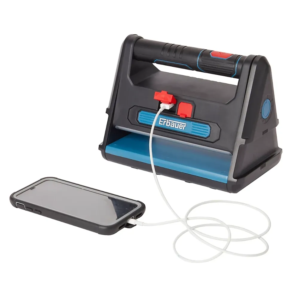 Erbauer Projecteur Et Lampe De Chantier-Projecteur de chantier sur batterie + USB 2000 lumens sans fil