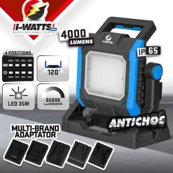 I-Watts Pro Projecteur Et Lampe De Chantier-Projecteur de chantier multi batterie 35W - livré sans batterie -