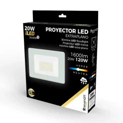 7H Sevenon Projecteur LED Extérieur Ultra Fin 20W IP65 Réglable Blanc 4000K 30000H 7hSevenOn