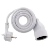 Zenitech Rallonge Électrique-Prolongateur 16A 2P+T HO5VV-F 3G1,5mm² - Blanc 3m avec fiche extraplate -