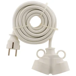 Zenitech Prolongateur Bi tête 3G1,5mm² - Blanc 3m - 1 prise mâle + 2 prises Femelle - Blanc -