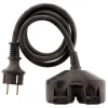 Zenitech Rallonge Électrique-Prolongateur à double tête pour chantier HO7RN-F 16A 3G1,5mm² - Noir 1m -
