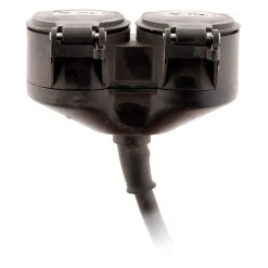 Zenitech Rallonge Électrique-Prolongateur à double tête pour chantier HO7RN-F 16A 3G1,5mm² - Noir 1m -