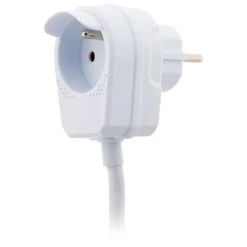 Zenitech Rallonge Électrique-Prolongateur HO5VV-F 3m avec prise gigogne - Blanc -