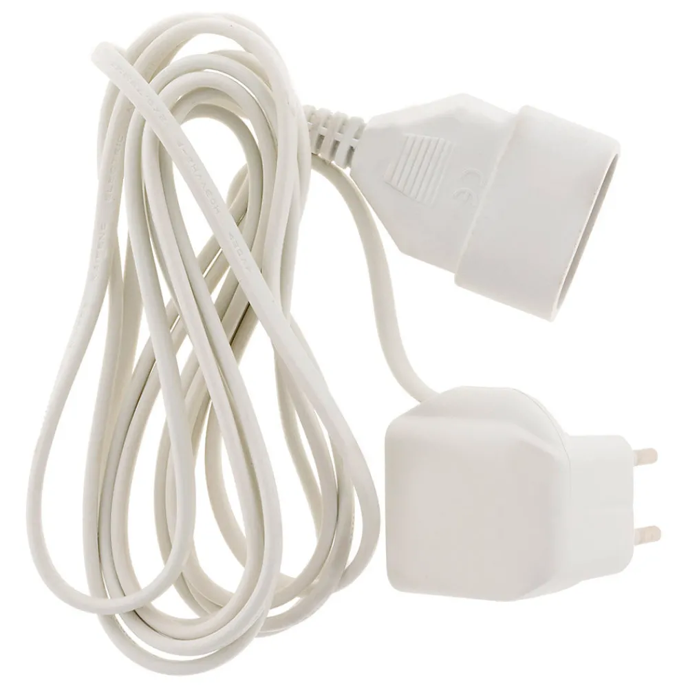 Zenitech Prolongateur HO3VVH2-F 2x0,75mm² 6A 3m avec prise gigogne - Blanc -