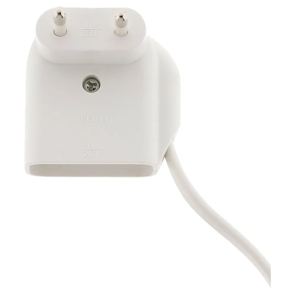 Zenitech Prolongateur HO3VVH2-F 2x0,75mm² 6A 3m avec prise gigogne - Blanc -