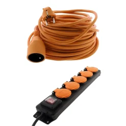 Zenitech Rallonge Électrique-Prolongateur 25m + bloc étanche extérieur IP44 -