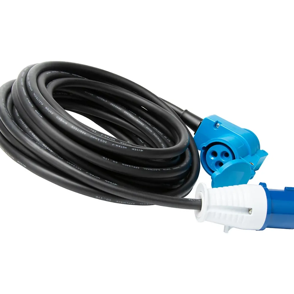 Protec Rallonge Électrique-Prolongateur Schuko CEE P17 10m IP44 - Noir/Bleu -