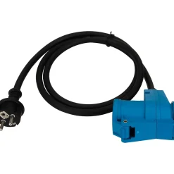 Protec Rallonge Électrique-Prolongateur Schuko CEE P17 1,5m IP44 - Noir/Bleu -