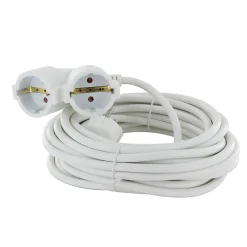 Chacon Prolongateur Schuko double tête 3m - blanc -
