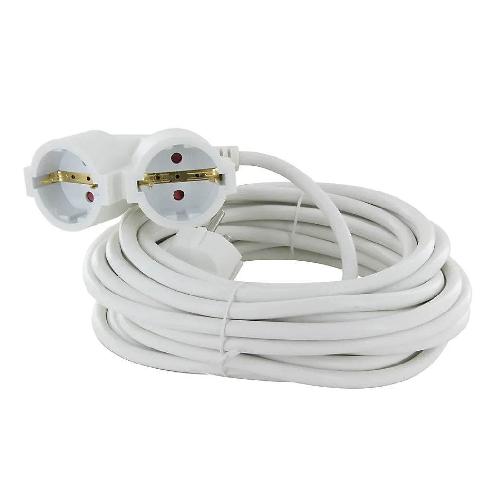 Chacon Prolongateur Schuko double tête 3m - blanc -