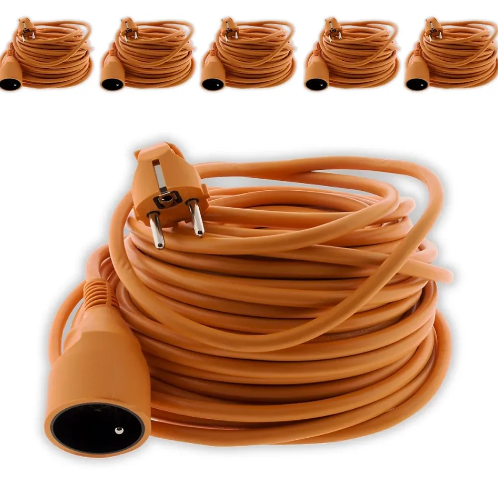 Zenitech 6 prolongateurs jard. 16A 25m orange