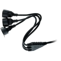 Zenitech Prolongateur à triple tête pour chantier HO7RN-F 16A 3G1,5mm² - Noir 1m -