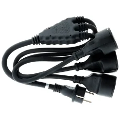 Zenitech Prolongateur à triple tête pour chantier HO7RN-F 16A 3G1,5mm² - Noir 1m -