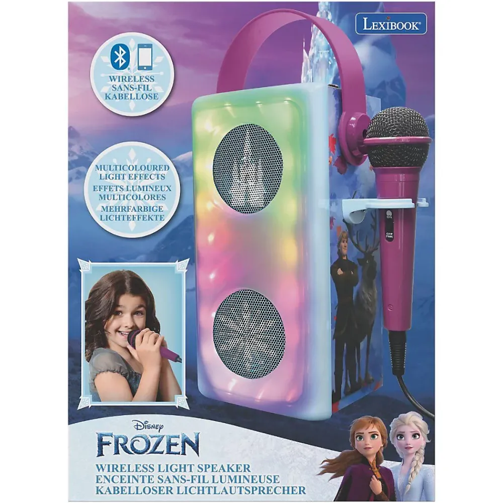 Lexibook Puissante enceinte Bluetooth lumineuse La Reine des Neiges avec micro
