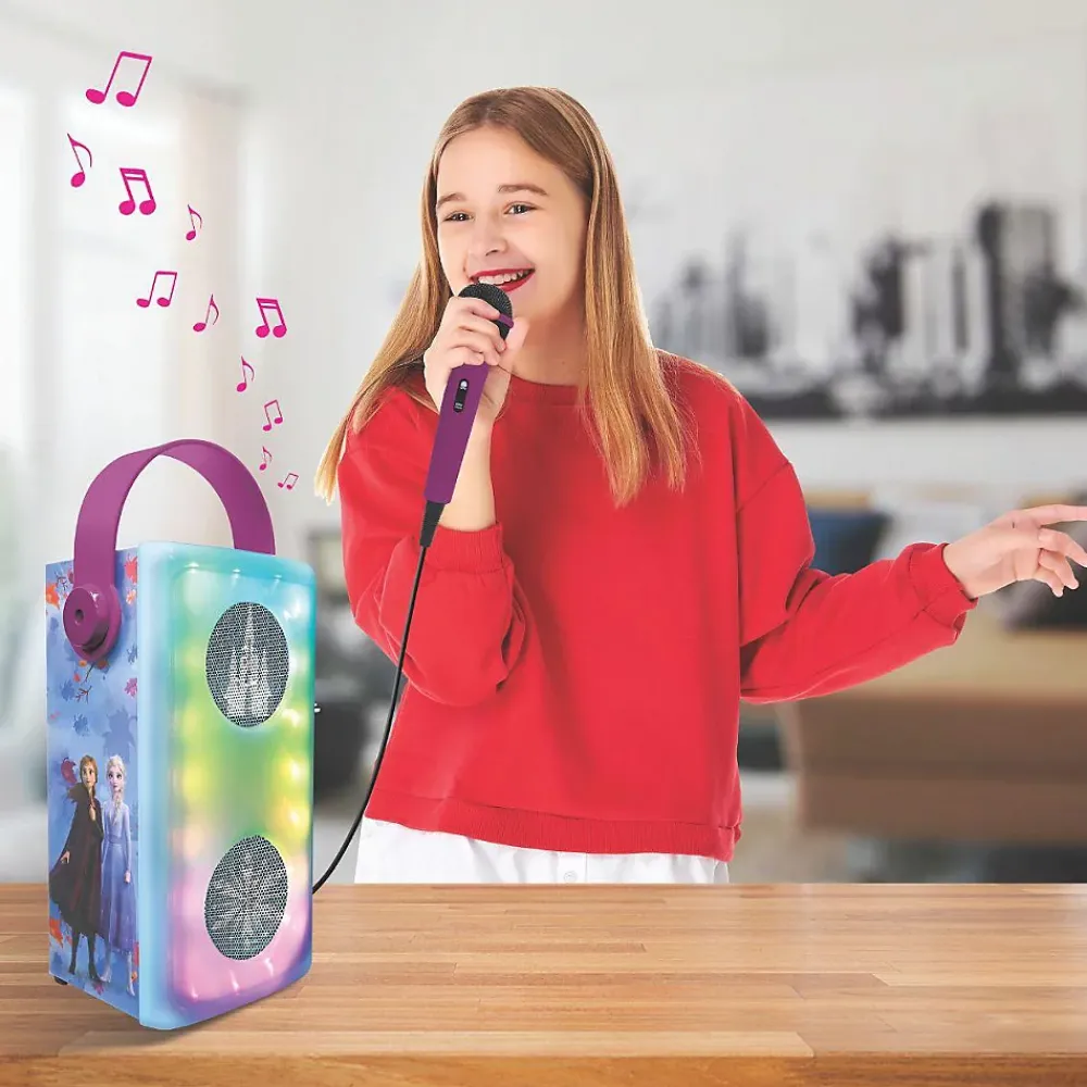 Lexibook Puissante enceinte Bluetooth lumineuse La Reine des Neiges avec micro