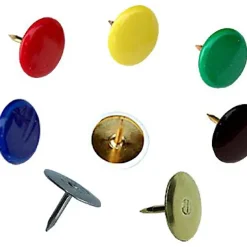 Diall Clou À Tête Ronde-100 punaises multicolores à tête ronde et plate