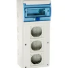 Solera Tableau Électrique Pré-Équipé-1308pv3 Coffret étanche Ip65 Pour 3 Prises électriques à Composer - 8 Modules - Indubox