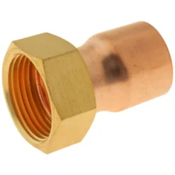 Somatherm for you Tube Et Raccord Cuivre-Raccord collet battu cuivre droit à souder sur tube cuivre Ø22 - sortie écrou tournant femelle 20/27 (3/4"), lot de 2