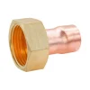 Somatherm for you Raccord collet battu cuivre droit à souder sur tube cuivre Ø14 - sortie écrou tournant femelle 12/17 (3/8"), lot de 2