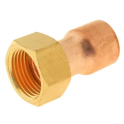 Somatherm for you Raccord collet battu cuivre droit à souder sur tube cuivre Ø14 - sortie écrou tournant femelle 12/17 (3/8"), lot de 2