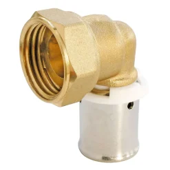 Somatherm for you Raccord coudé à sertir pour tube PER Ø16 - coude écrou tournant 15/21 (1/2")