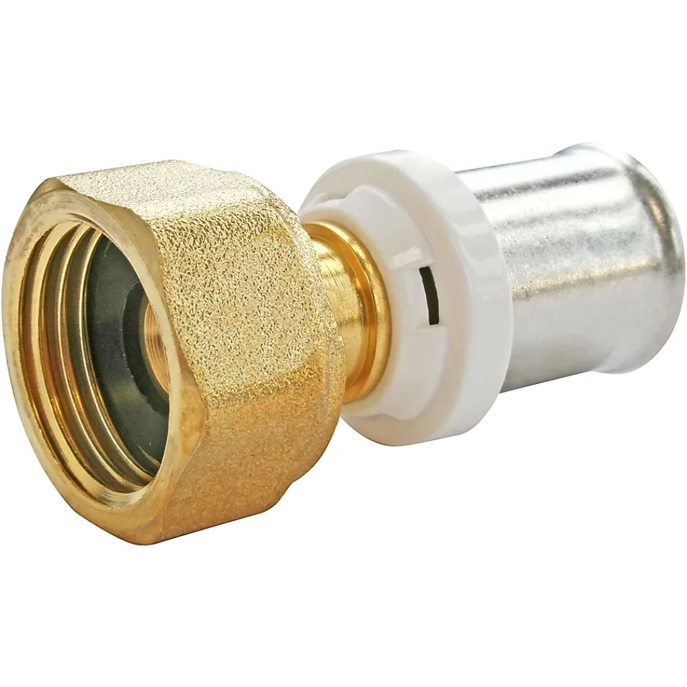 Somatherm for you Tube Et Raccord Multicouche-Raccord droit à sertir pour tube Multicouche Ø20 - droit femelle écrou tournant 15/21 (1/2")
