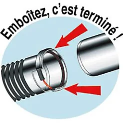 Wirquin Tube Et Raccord Pvc-Raccord d'évacuation souple Push Fit ø40 mm