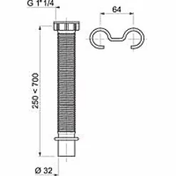 Wirquin Raccord extensible ø32 mm 700 mm