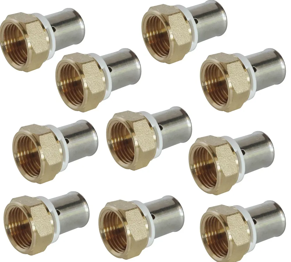 Somatherm for you Raccord PER à sertir DN 16 1/2'' avec écrou tournant 10 pièces