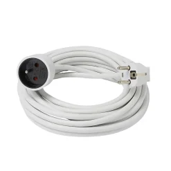 Rallonge Électrique-Rallonge blanche H05VVF 3G1 5mm² 10m avec clapet