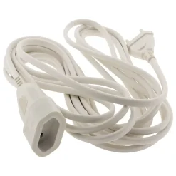 Zenitech Enrouleur Électrique-Rallonge de câble HO5VV-F 2x1mm² - 5m - blanc -