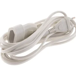 Zenitech Enrouleur Électrique-Rallonge de câble HO5VV-F 2x1mm² - 5m - blanc -
