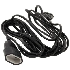 Zenitech Enrouleur Électrique-Rallonge de câble HO5VV-F 2x1mm² - 5m - noir -