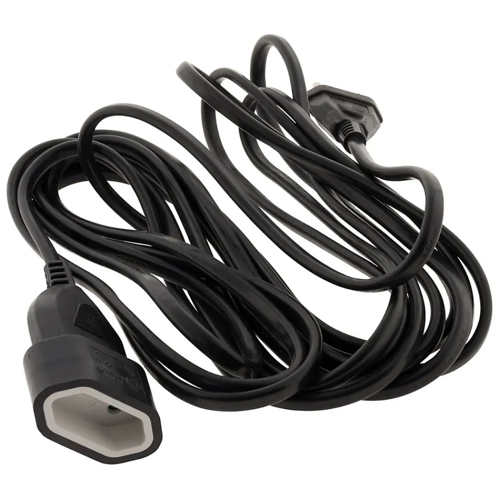 Zenitech Enrouleur Électrique-Rallonge de câble HO5VV-F 2x1mm² - 5m - noir -