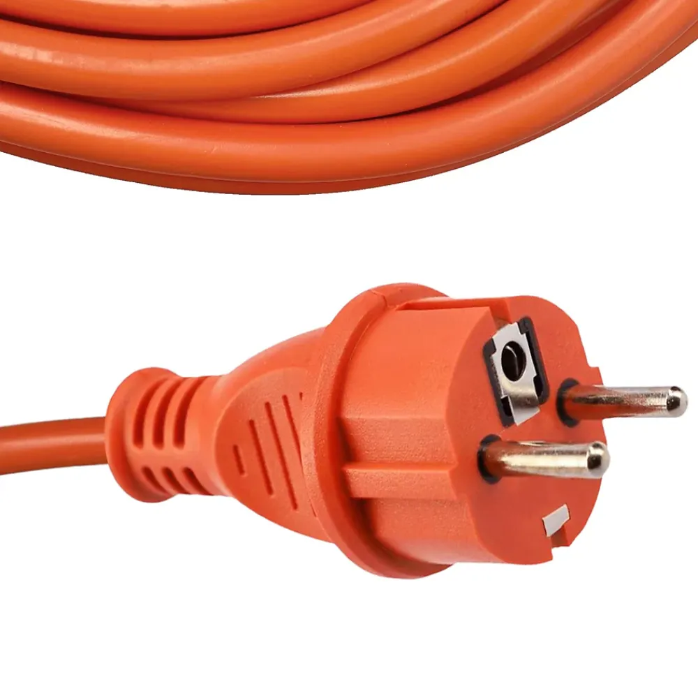 Horoz Electric Rallonge de jardin orange Schuko 10 m 3x1,5 mm² IP44 HOROZ