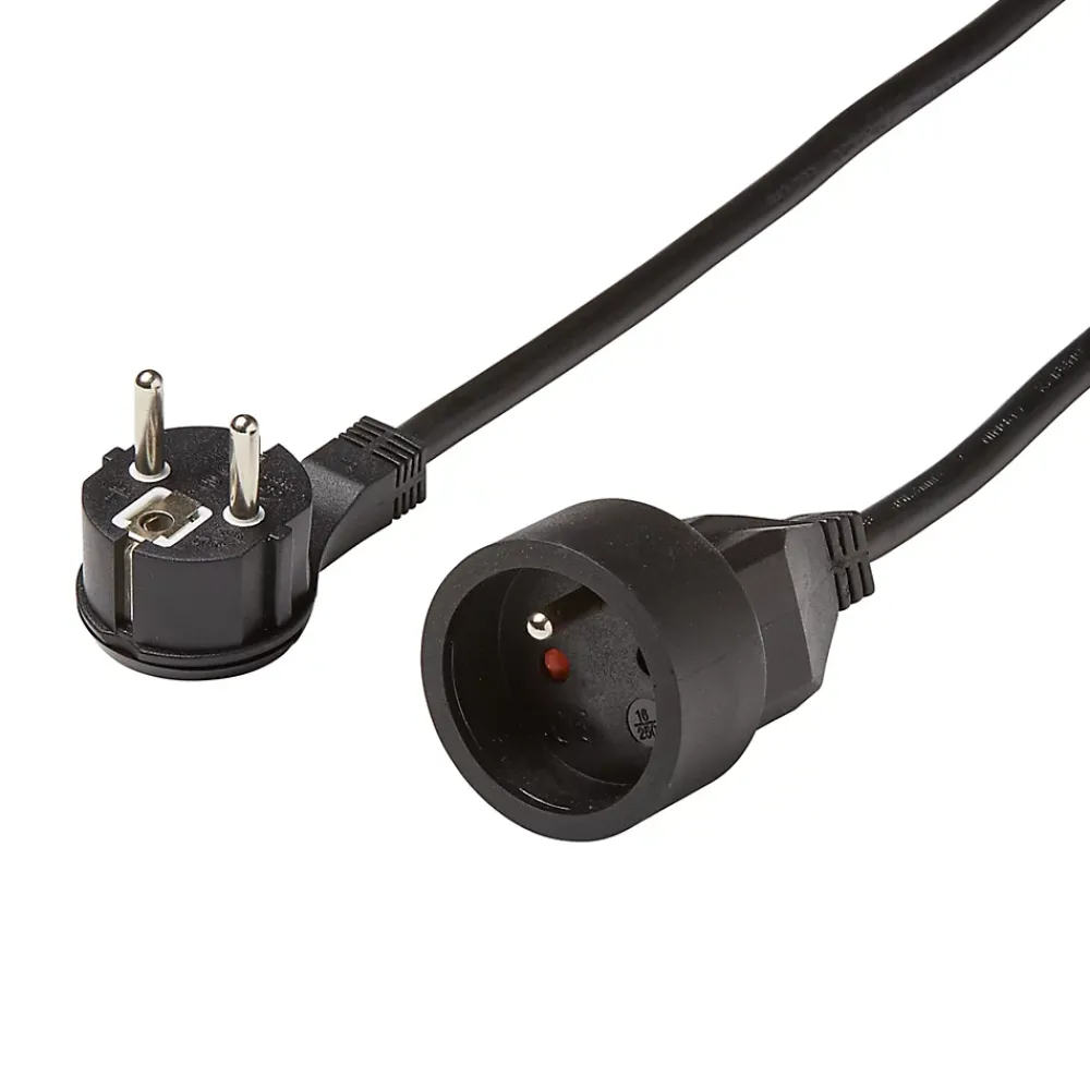 Diall Rallonge Électrique-Rallonge intérieur H05VV-F 3 x 1.5 mm² 3m + prise noir