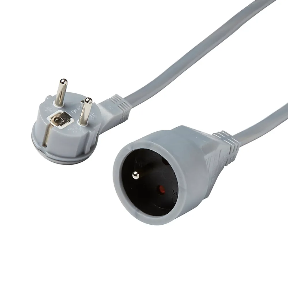 Diall Rallonge intérieur H05VV-F 3 x 1.5 mm² 3m + prise métal