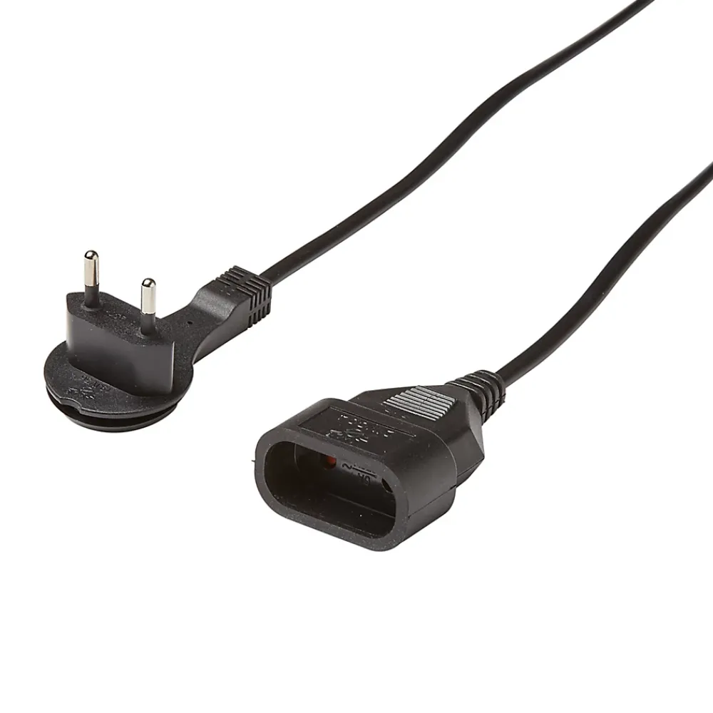 Diall Rallonge intérieur H03VVH2-F 2 x 0.75mm² 3m prise noir