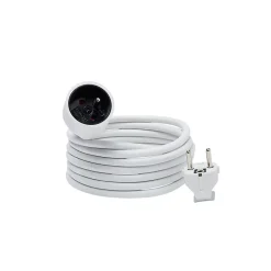 Rallonge électrique câble H05VVF 3G1,5 mm², 3680 W coloris blanc longueur 3 m