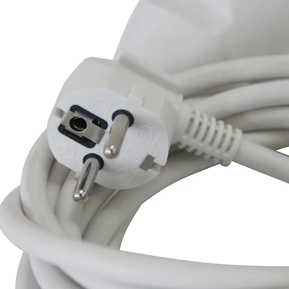 Rallonge électrique câble H05VVF 3G1,5 mm², 3680 W coloris blanc longueur 3 m
