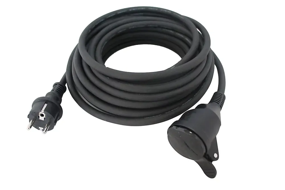 Diall Rallonge Électrique|Rallonge Électrique Et Enrouleur De Jardin-Rallonge électrique H07RNF 3G1 5mm² avec clapet 20m noir