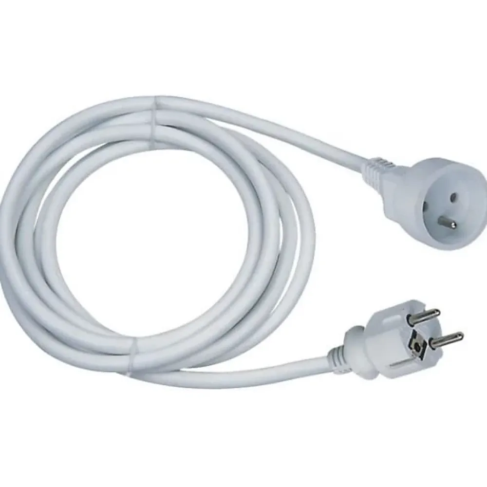 GAO Rallonge Électrique-Rallonge électrique - - 16A - Câble 5m - Blanc - Flexible - Durable