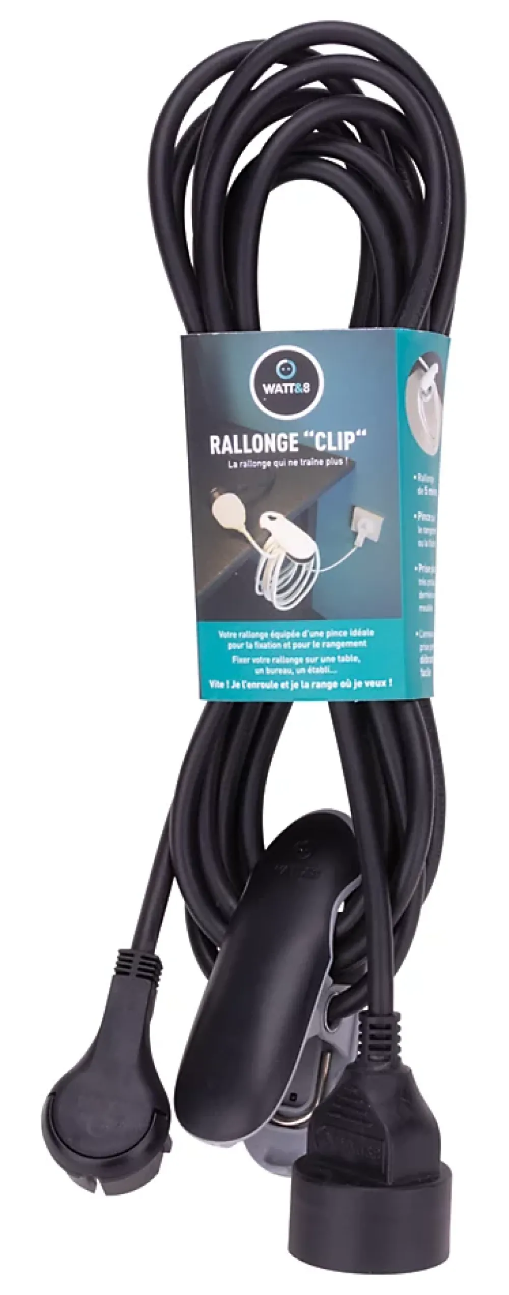 Wattandco Rallonge électrique R-3MCLIP-NR-CT