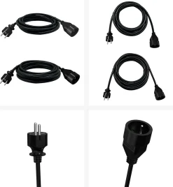 GAO Rallonge Électrique-Rallonge électrique vendue par 2 avec prise mâle et prise femelle longueur 5m et longueur 3 m