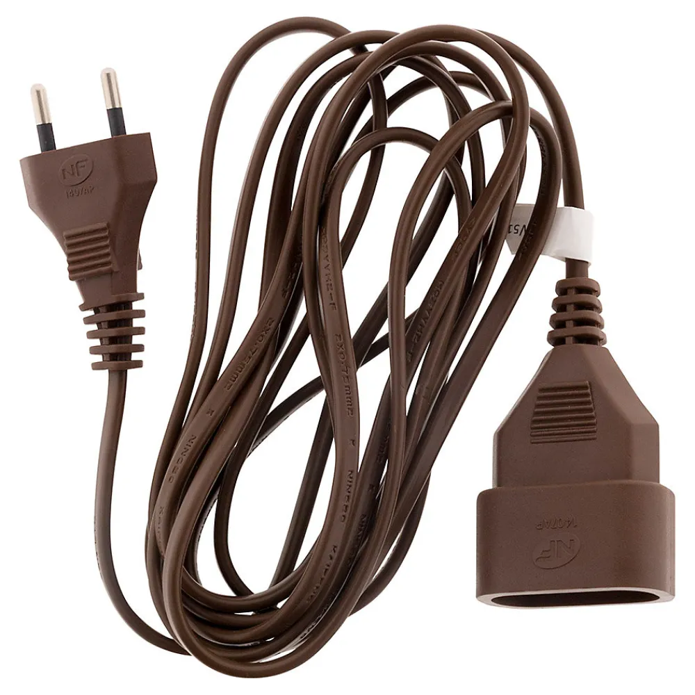 Zenitech Rallonge 3m - HO3VVH2F 2x0,75mm² 6A - marron -